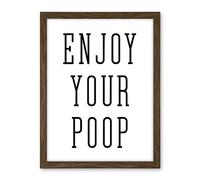 Artery8 Enjoy Your Poop Funny Toilet Bathroom Sign Bathroom Decor Wall Art Artwork Framed Wall Art Print 18X24 Inch