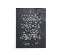 Artery8 Ephesians 2 8 10 Saved by Faith Bible Quote Canvas Wall Art Print in Grey | Size: W18" x H24" Artery8 Grey W18" x H24"