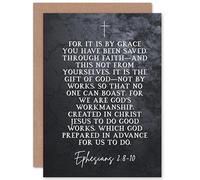 Artery8 Ephesians 2:8-10 Saved Through Faith Gift Of God Created In Jesus Christian Bible Verse Quote Scripture Typography Sealed Greeting Card Plus Envelope Blank inside