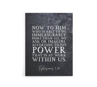 Artery8 Ephesians 3 20 His Power At Work Bible Quote Canvas Wall Art Print in Grey | Size: W24" x H32" Artery8 Grey W24" x H32"