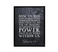 Artery8 Ephesians 3 20 His Power At Work Bible Quote Framed Canvas Wall Art Print in Grey | Size: W24" x H32" Artery8 Grey W24" x H32"