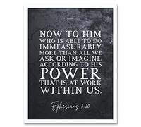 Artery8 Ephesians 3:20 His Power At Work Within Us Christian Bible Verse Quote Scripture Typography Art Print Framed Poster Wall Decor 12x16 inch