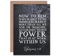 Artery8 Ephesians 3:20 His Power At Work Within Us Christian Bible Verse Quote Scripture Typography Sealed Greeting Card Plus Envelope Blank inside
