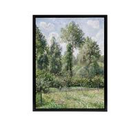 Artery8 Eragny Poplars Landscape Camille Pissarro Black Framed Canvas Wall Art | Size: W12" x H16" Artery8 Multicolor W12" x H16"