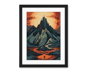 Artery8 Erebor The Lonely Mountain Landscape Illustration Artwork Framed Wall Art Print 18X24 Inch