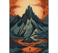 Artery8 Erebor The Lonely Mountain Landscape Illustration Extra Large XL Wall Art Poster Print