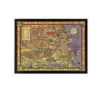 Artery8 Erickson 1931 Map of Chicago Gangland Framed Canvas Wall Art Print | Size: W12" x H16" Artery8 Multicolor W12" x H16"