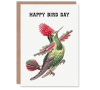 Artery8 Ernst Haeckel Birthday Card Hummingbird Vintage Illustration Bird Pun in White Artery8 White