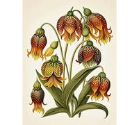 Artery8 Ernst Haeckel Inspired Fritillaria Flower Plant Study Modern Watercolour Painting Illustration Extra Large XL Wall Art Poster Print