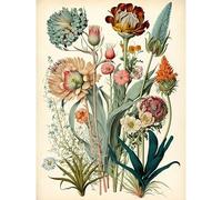 Artery8 Ernst Haeckel Inspired Vintage Botanical Plant Study Modern Watercolour Painting Illustration Extra Large XL Wall Art Poster Print