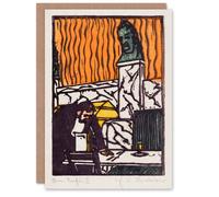 Artery8 Ernst Ludwig Kirchner Art Card Head Waiter in Cafe Blank Greeting Card Artery8 Multicolor