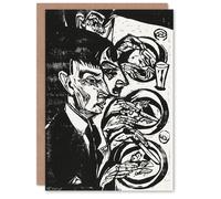 Artery8 Ernst Ludwig Kirchner Art Card Nervous People at Dinner Blank Greeting Card