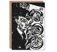 Artery8 Ernst Ludwig Kirchner Art Card Nervous People at Dinner in Black Artery8 Black