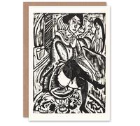 Artery8 Ernst Ludwig Kirchner Art Card Woman Tying Her Shoe in White Artery8 White