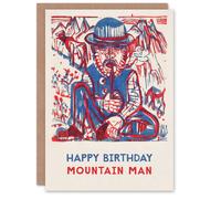 Artery8 Ernst Ludwig Kirchner Birthday Card Smoking Peasant Mountain Man in White Artery8 White
