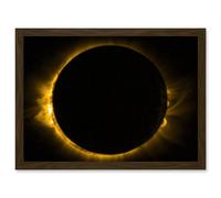 Artery8 ESA PROBA-2 View of Europe's Solar Eclipse Artwork Framed Wall Art Print A4 in Brown Artery8 Brown
