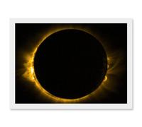 Artery8 ESA PROBA-2 View of Europe's Solar Eclipse Artwork Framed Wall Art Print A4 in White Artery8 White