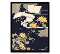 Artery8 Ethel Reed Framed Wall Art Print Miss Traumerei Piano Book Cover in Black | Size: A3 Artery8 Black A3