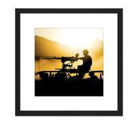 Artery8 Ethell British Military Marines Bravo Jackal Afghanistan Photo 8X8 Inch Square Wooden Framed Wall Art Print Picture with Mount in Black Artery8 Black