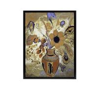 Artery8 Etruscan Vase with Flowers Black Framed Canvas Wall Art Print 24X32 Artwork By Redon : Floral Vase Painting Suited For Dining Or Living Space Adding Calm Harmony And Classic Colour