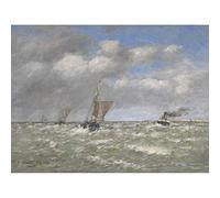 Artery8 Eugene Boudin Boats Returning To Port Trouville Painting Unframed Wall Art Print Poster Home Decor Premium
