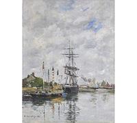 Artery8 Eugene Boudin Le Havre Sailboats In The Port 1883 Painting Extra Large XL Wall Art Poster Print
