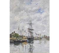 Artery8 Eugene Boudin Le Havre Sailboats In The Port 1883 Painting Unframed Wall Art Print Poster Home Decor Premium