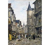 Artery8 Eugene Boudin Rue Saintromain Rouen Painting Art Print Canvas Premium Wall Decor Poster Mural