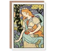 Artery8 Eugene Grasset Art Card Salon des Cent Woman Picking Flowers