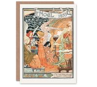 Artery8 Eugene Grasset Art Card Vintage Art Nouveau Newspaper Christmas Cover