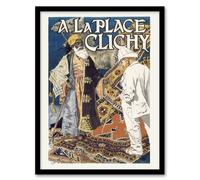 Artery8 Eugene Grasset Place Clichy Art Nouveau Advert Framed Wall Art Print | Size: A4 Artery8 Multicolor A4