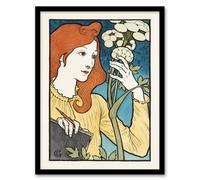 Artery8 Eugene Grasset Salon Des Cent Woman Drawing Flower Framed Wall Art Print A4
