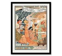 Artery8 Eugene Grasset Vintage Art Nouveau Newspaper Christmas Cover Framed Art Print A3