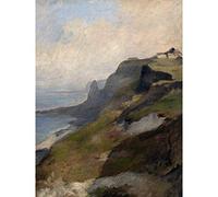 Artery8 Eugene Isabey Cliffs Of Normandy C1850 Painting Premium Wall Art Canvas Print 18X24 Inch