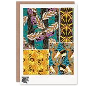 Artery8 Eugene Seguy Art Card Colourful Vintage Butterfly Pattern