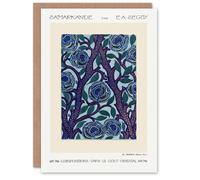 Artery8 Eugene Seguy Art Card Vintage Rose Bush Flower Pattern