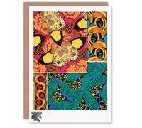 Artery8 Eugene Seguy Art Card Vintage Vibrant Butterflies Pattern