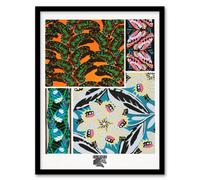 Artery8 Eugene Seguy Framed Wall Art Print Bright Vintage Butterfly Patterns | Size: A4 Artery8 Multicolor A4