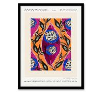 Artery8 Eugene Seguy Framed Wall Art Print Oriental Style Flower Pattern | Size: A3 Artery8 Multicolor A3