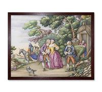 Artery8 European Garden Party Country Couple Painting Art Print Framed Poster Wall Decor 12x16 inch