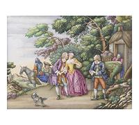 Artery8 European Garden Party Country Couple Painting Unframed Wall Art Print Poster Home Decor Premium