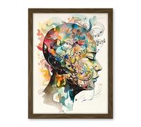 Artery8 Euterpe's Melody Vision Musician Muse Inspiration Modern Watercolour Painting Artwork Framed Wall Art Print 18X24 Inch