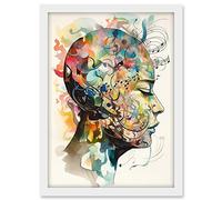 Artery8 Euterpe's Melody Vision Musician Muse Inspiration Modern Watercolour Painting Artwork Framed A3 Wall Art Print