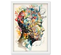 Artery8 Euterpe's Melody Vision Musician Muse Inspiration Modern Watercolour Painting Artwork Framed Wall Art Print A4