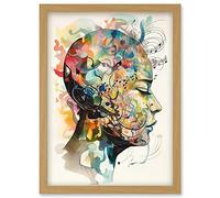 Artery8 Euterpe's Melody Vision Musician Muse Inspiration Modern Watercolour Painting Artwork Framed Wall Art Print A4