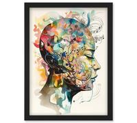 Artery8 Euterpe's Melody Vision Musician Muse Inspiration Modern Watercolour Painting Artwork Framed Wall Art Print A4 in Black Artery8 Black