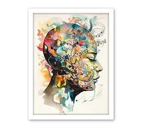 Artery8 Euterpe's Melody Vision Musician Muse Inspiration Modern Watercolour Painting Artwork Framed Wall Art Print 18X24 Inch