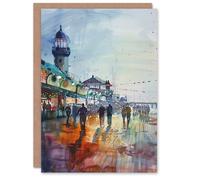 Artery8 Evening Promenade Walk Watercolour Painting Greeting Birthday Card Him Her All Blank