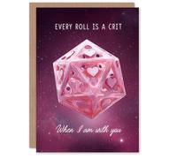 Artery8 Every Roll A Crit When With You D20 Love Heart Die Valentine's Day Card