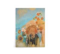 Artery8 Evocation of Roussel Floral Portrait Canvas Wall Art Print 18X24 Artwork By Redon : Dreamlike Floral Portrait Ideal For Study Or Lounge Blending Surreal Tone And Poetic Warmth